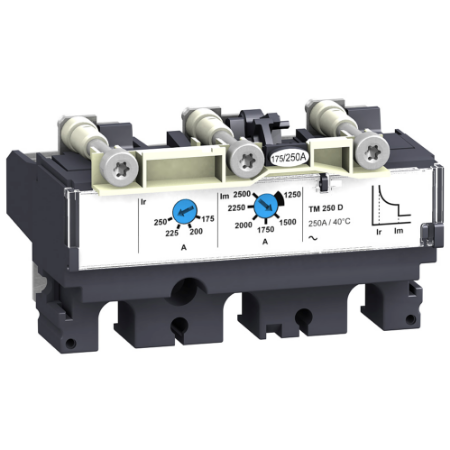 Picture of trip unit TM63D for ComPact NSX 100/160/250 circuit breakers, thermal magnetic, rating 63 A, 3 poles 3d