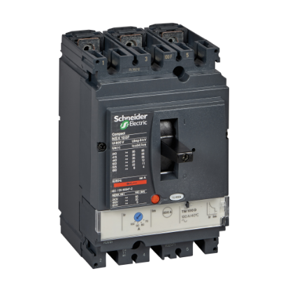 Picture of Circuit breaker, ComPact NSX100F, 36kA/415VAC, TMD trip unit 16A, 3 poles 3d