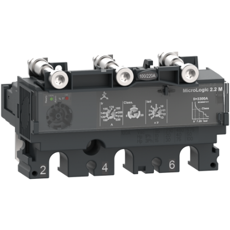 Picture of Trip unit MicroLogic 2.2M, ComPacT NSX100/160/250, 3 poles, electronic basic protections, motor protection, 100A rating