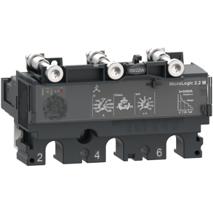 Picture of Trip unit MicroLogic 2.2M, ComPacT NSX160/250, 3 poles, electronic basic protections, motor protection, 150A rating