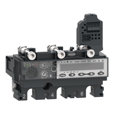 Picture of Trip unit MicroLogic 6.2EM, ComPacT NSX100-250, 3 poles, basic and ground fault protections, motor, energy meter, 80A