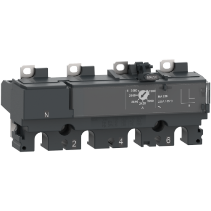 Picture of Trip unit MA100, ComPacT NSX100/160/250, 4 poles 3D (neutral not protected), magnetic, motor protection, 100A rating