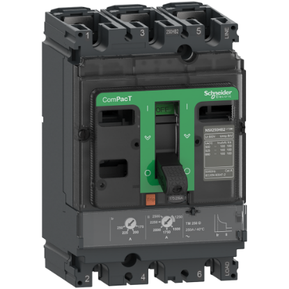 Picture of Circuit breaker, ComPacT NSX250R, 200kA/415VAC, 3 poles, TMD trip unit 250A