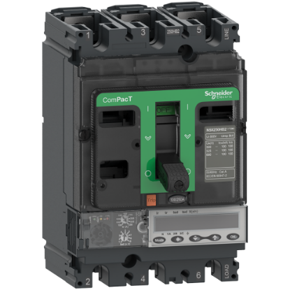 Picture of Circuit breaker, ComPacT NSX250HB2, 100kA/690VAC, 3 poles, MicroLogic 5.2E trip unit 160A