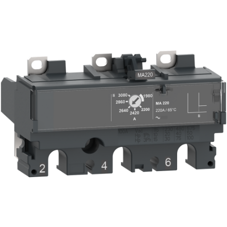 Picture of Trip unit MA6.3, ComPacT NSX100, 3 poles, magnetic protections, motor protection, 6.3A rating