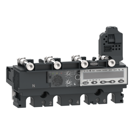 Picture of Trip unit MicroLogic 6.2E, ComPacT NSX100/160/250, 4 poles, basic and ground fault protections, energy meter, 40A
