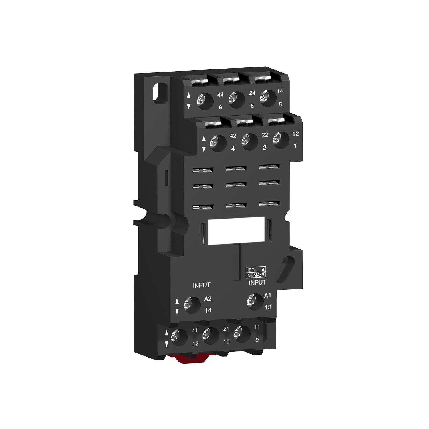 Picture of socket, Harmony Electromechanical Relays, for RPM3 power relays, 16A screw clamp terminals, mixed contact