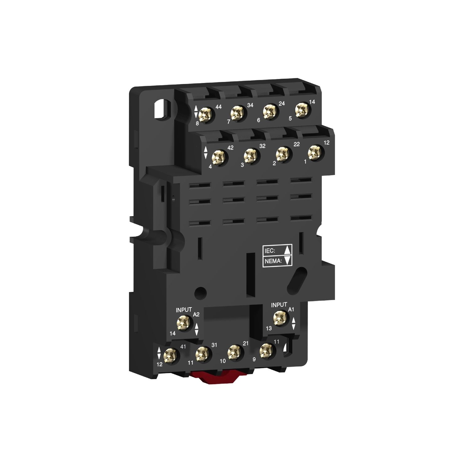 Picture of socket, Harmony Electromechanical Relays, for RPM4 power relays, 16A screw clamp terminals, mixed contact