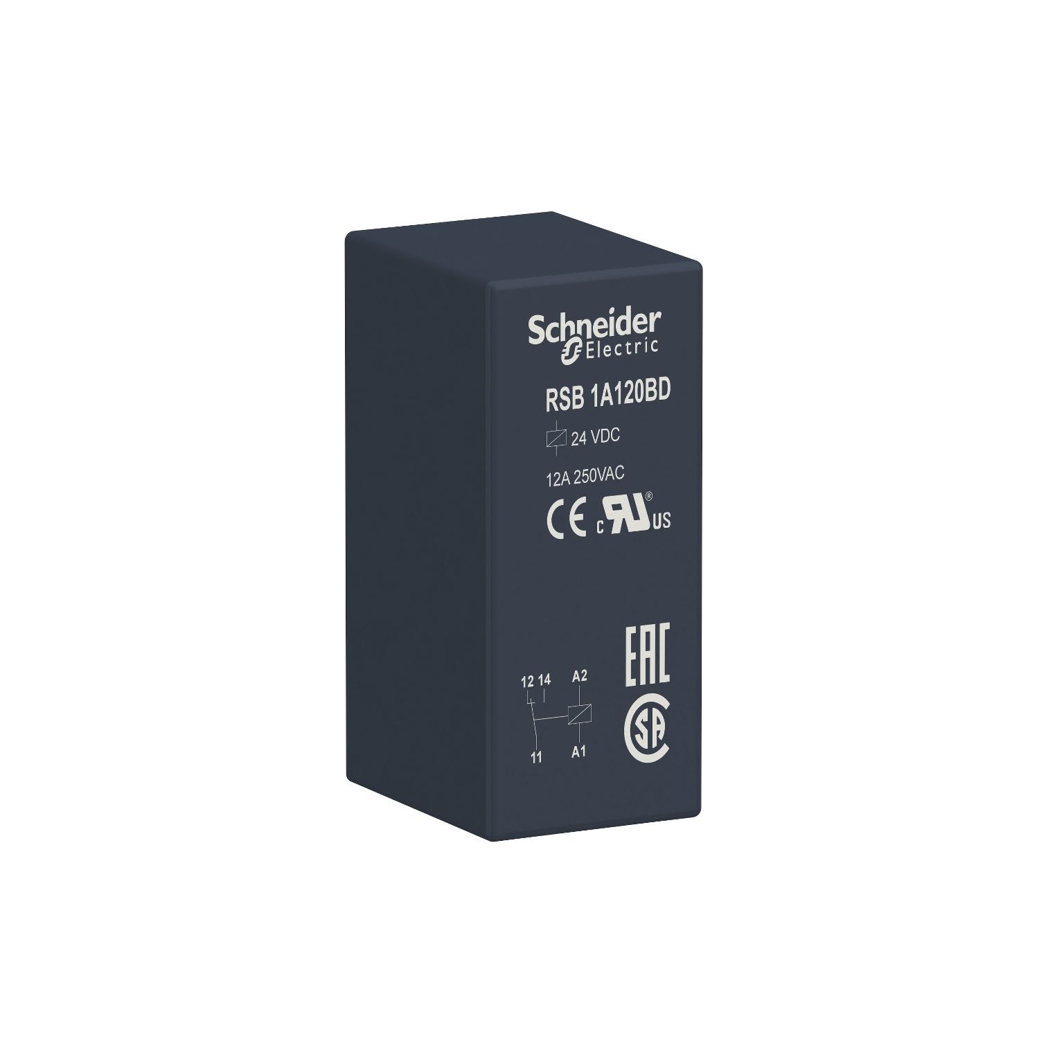 Picture of interface plug-in relay, Harmony electromechanical relays, 12A, 1CO, 24V DC