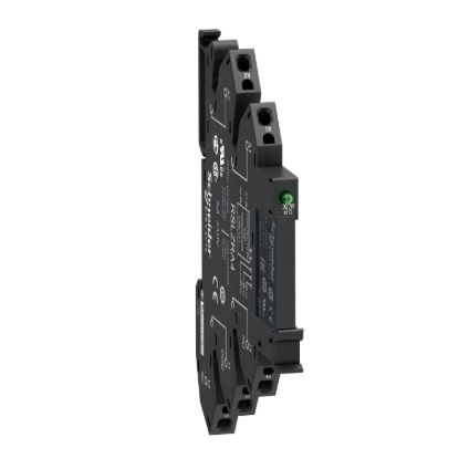 Picture of slim interface relay, Harmony Electromechanical Relays,  pre assembled, 6A, 1CO, with LED, spring terminals, 24V AC/DC