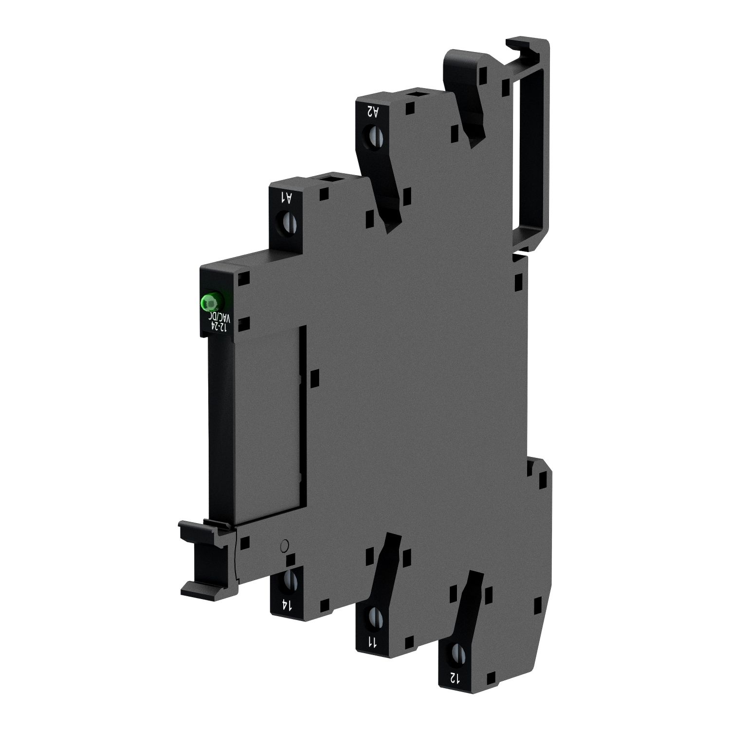 Picture of Slim interface relay pre assembled, Harmony Electromechanical Relays, 6A, 1CO, with LED, screw connectors, 12V AC DC