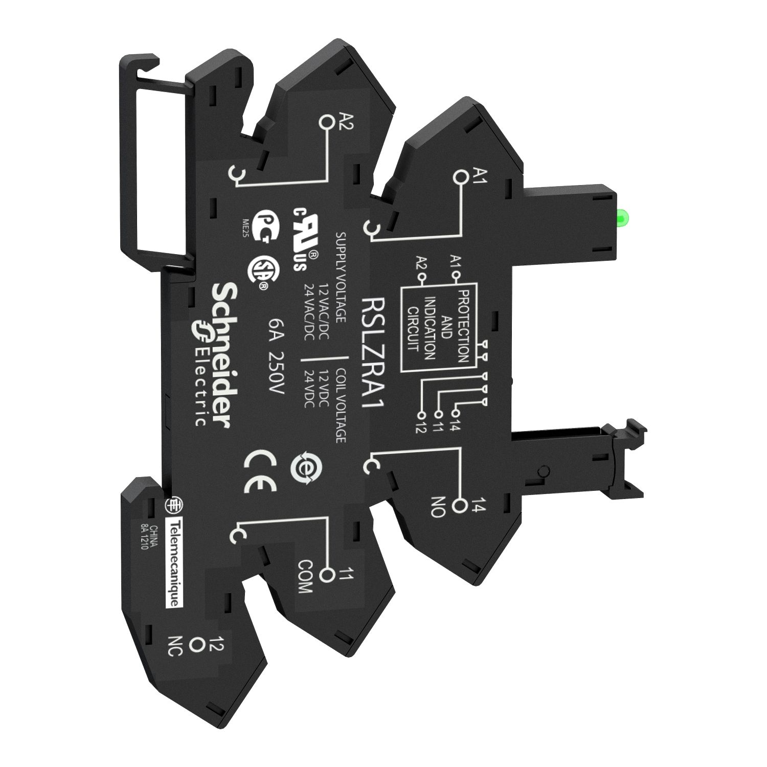 Picture of Socket equipped with LED and protection circuit, Harmony Electromechanical Relays, for RSL1 relays, spring terminals, 12...24V AC DC
