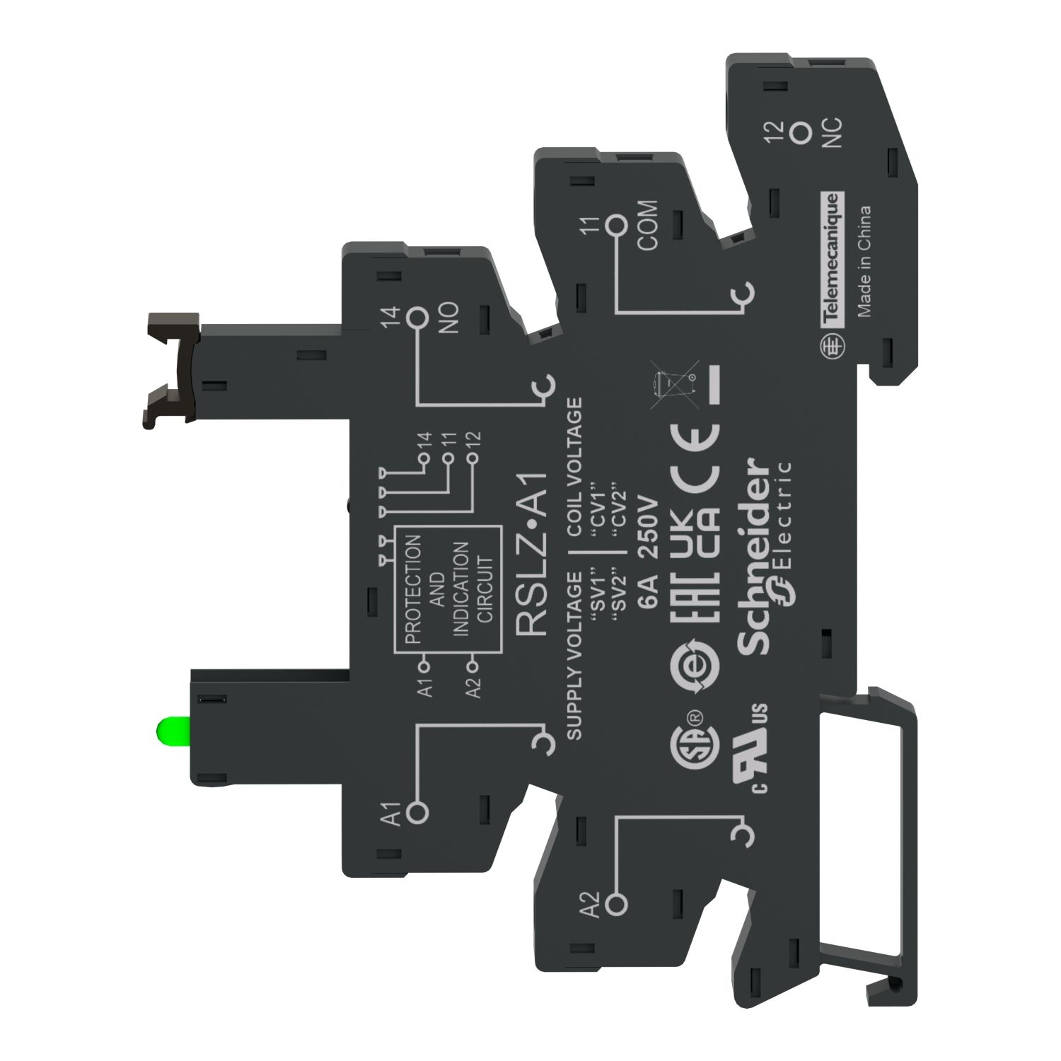 Picture of Socket equipped with LED and protection circuit, Harmony Electromechanical Relays, for RSL1 relays, srew connector, 110V AC DC