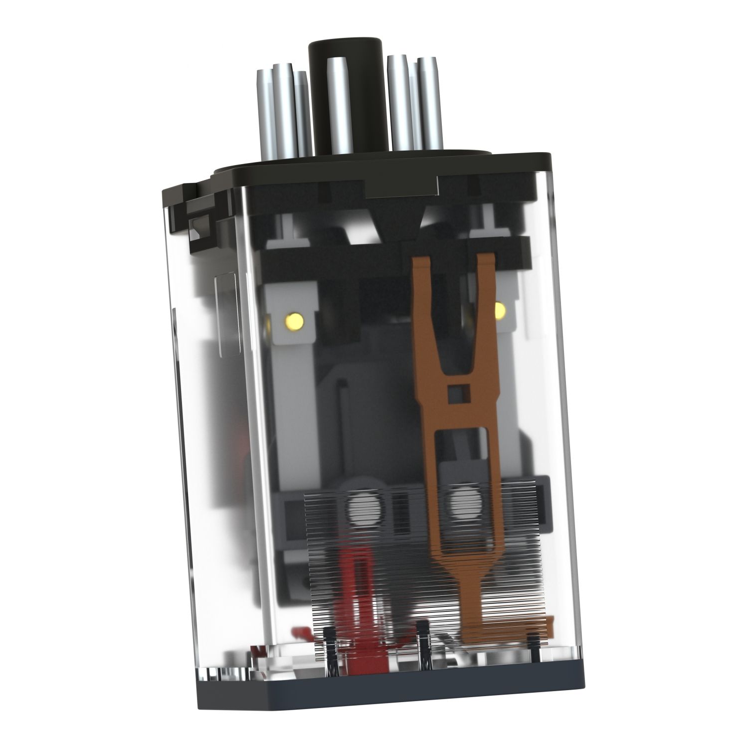Picture of Universal plug in relay, Harmony Electromechanical Relays, 10A, 2CO, lockable test button, 120V AC