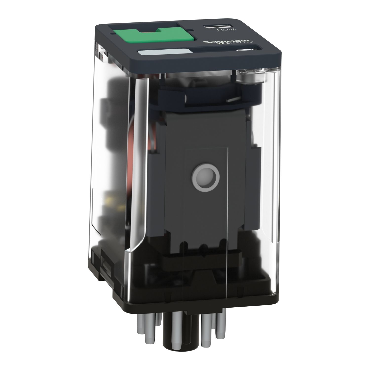 Picture of Universal plug in relay, Harmony Electromechanical Relays, 10A, 2CO, with LED, lockable test button, 24V AC