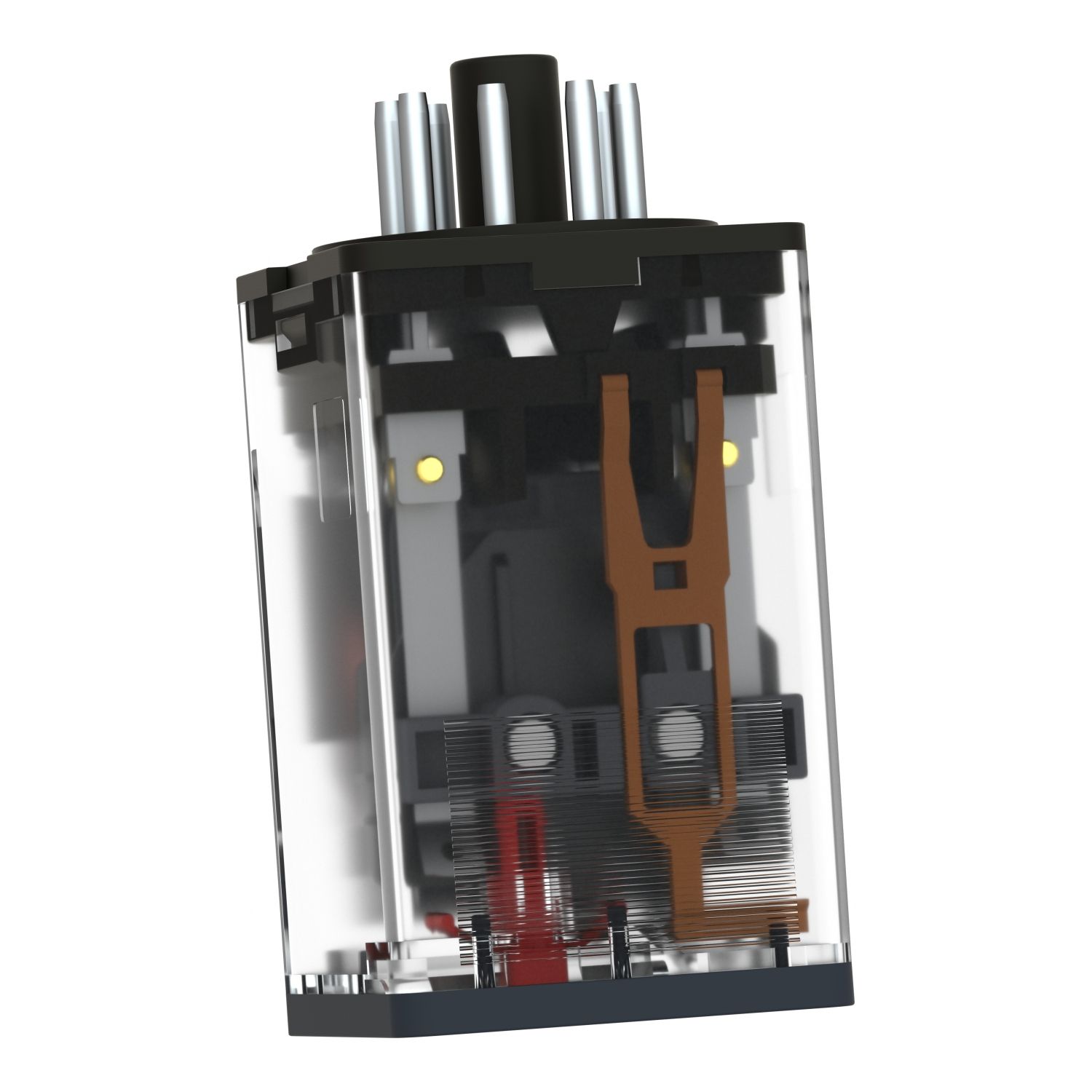Picture of Universal plug in relay, Harmony Electromechanical Relays, 10A, 2CO, with LED, lockable test button, 24V AC