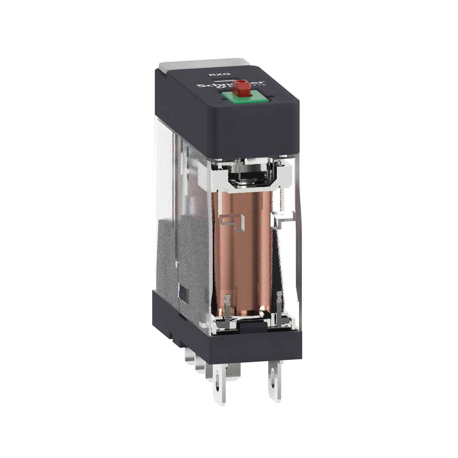 Picture of interface plug in relay, Harmony Electromechanical Relays, 10A, 1CO, lockable test but to n, 24V AC