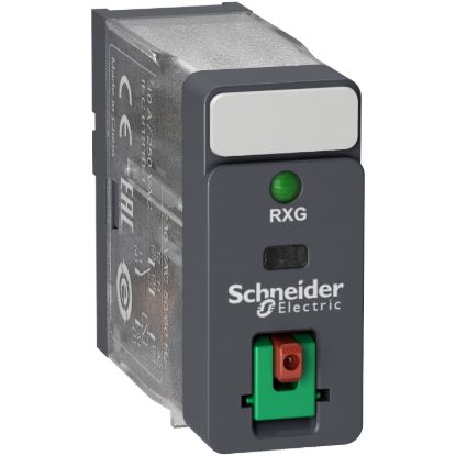Picture of Interface plug in relay, Harmony Electromechanical Relays, 10A, 1CO, with LED, lockable test button, 24V AC