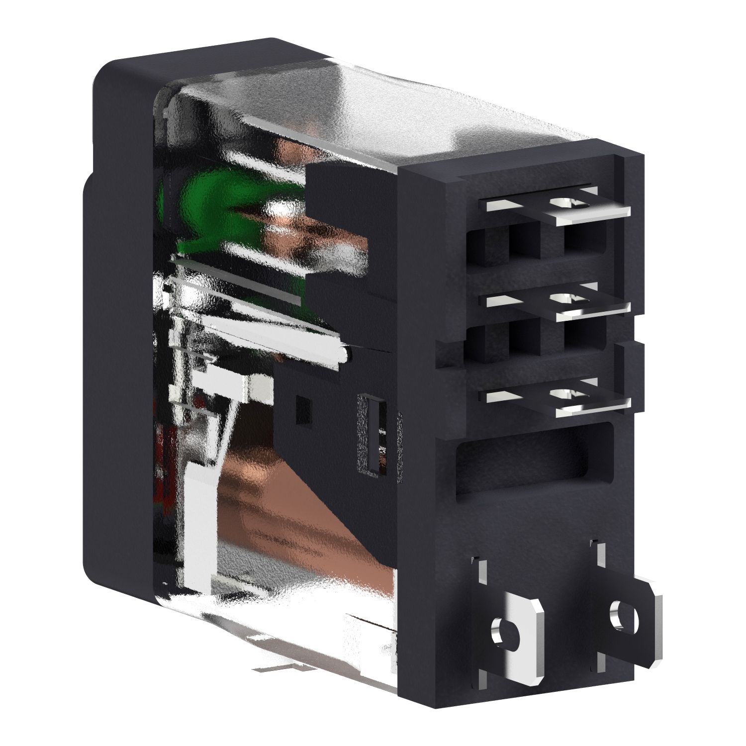 Picture of Interface plug in relay, Harmony Electromechanical Relays, 10A, 1CO, with LED, lockable test button, 24V AC