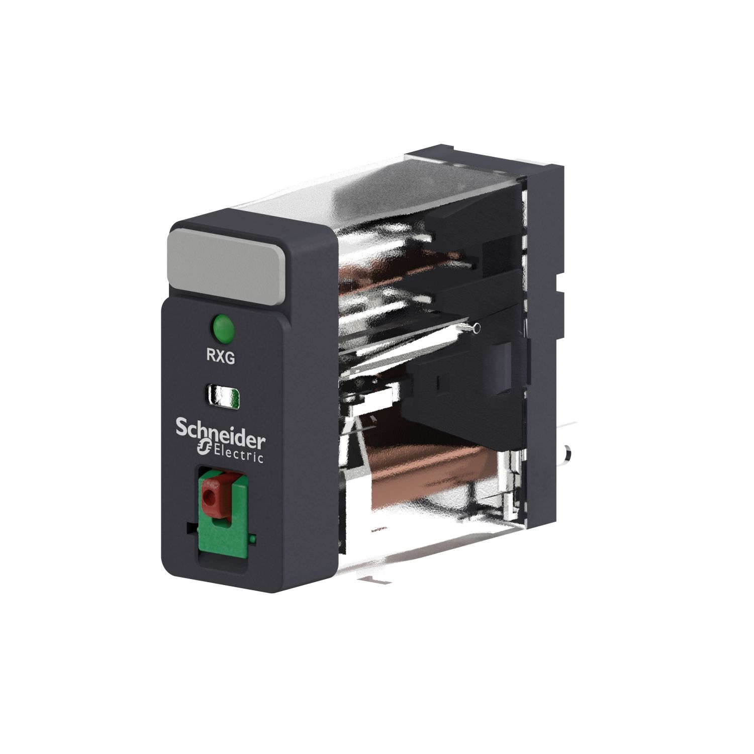 Picture of Interface plug in relay, Harmony Electromechanical Relays, 10A, 1CO, with LED, lockable test button, 24V AC