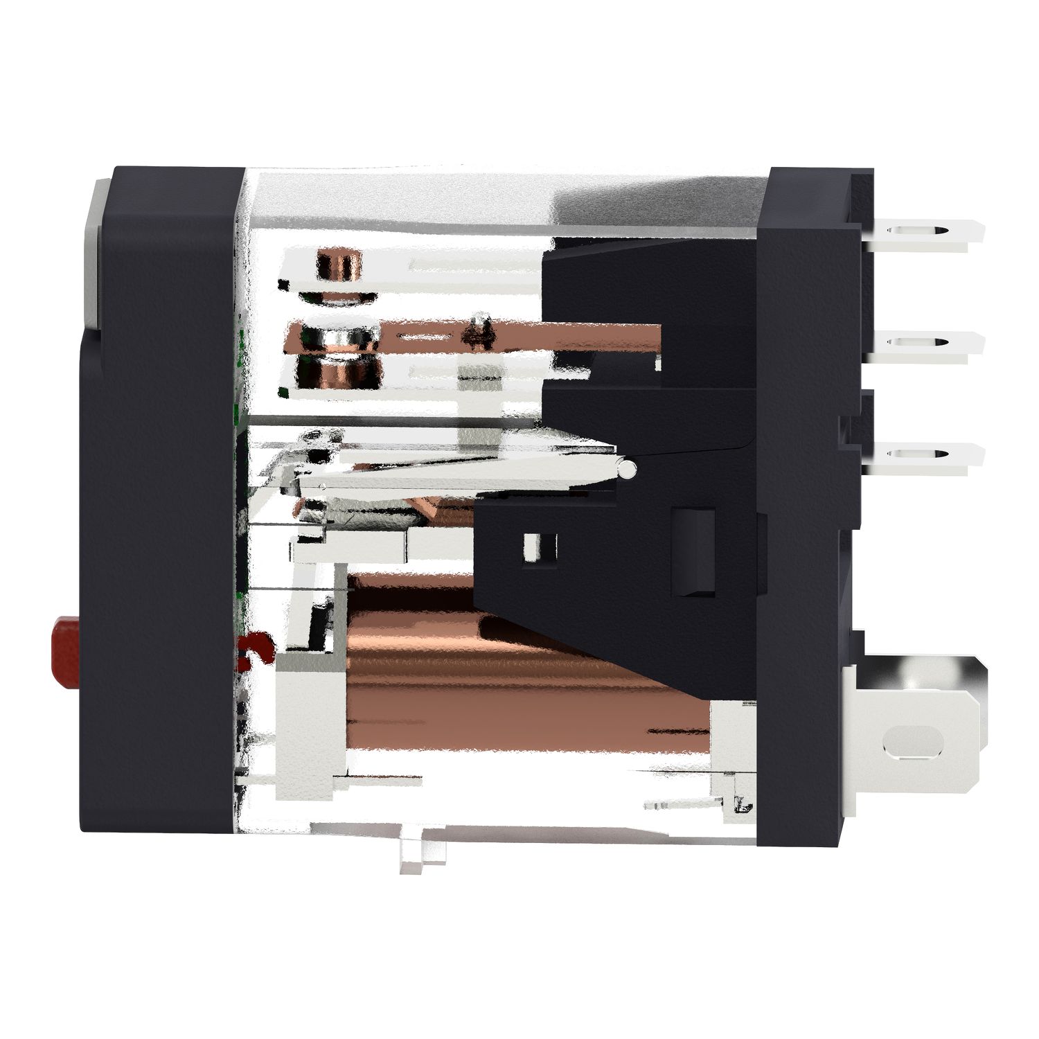 Picture of Interface plug in relay, Harmony Electromechanical Relays, 10A, 1CO, with LED, lockable test button, 12V DC
