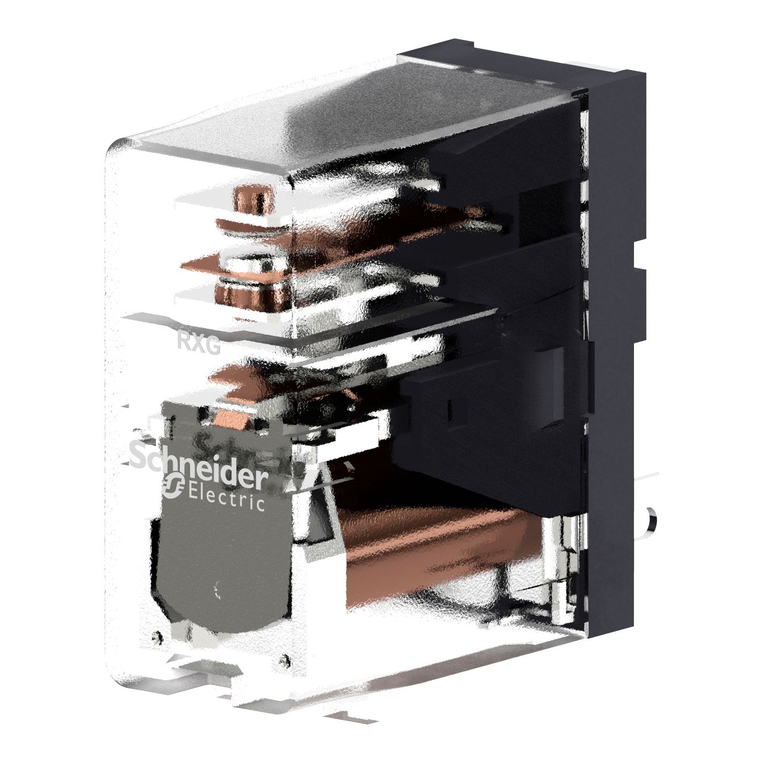 Picture of interface plug in relay, Harmony Electromechanical Relays, 10A, 1CO, clear cover, 24V DC