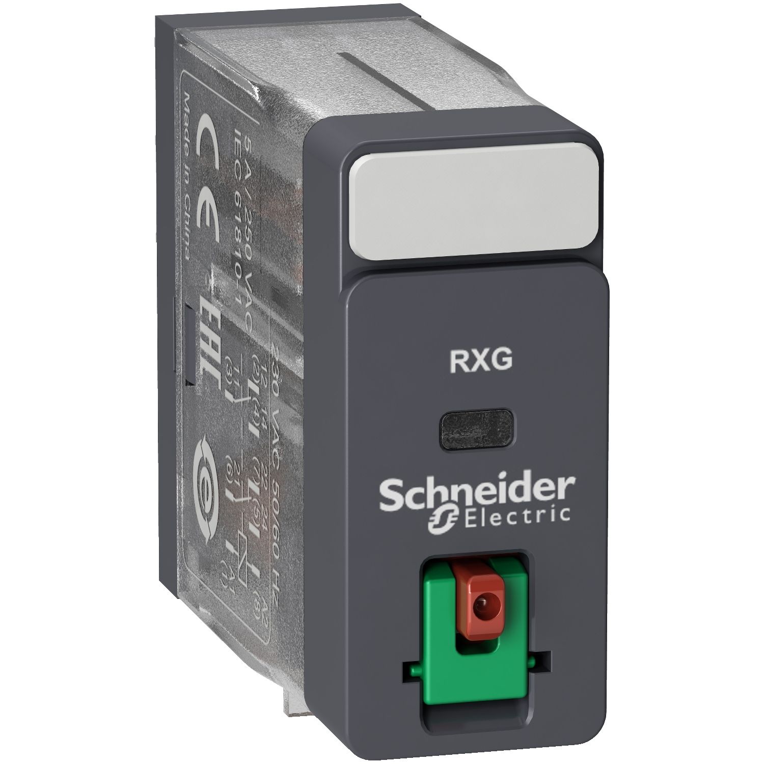 Picture of interface plug in relay, Harmony Electromechanical Relays, 5A, 2CO, lockable test but to n, 24V AC