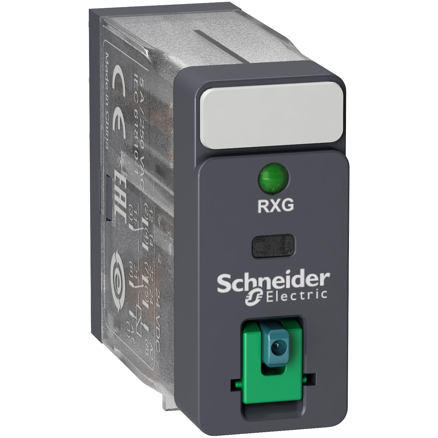 Picture of Interface plug in relay, Harmony Electromechanical Relays, 5A, 2CO, with LED, lockable test button, 48V DC