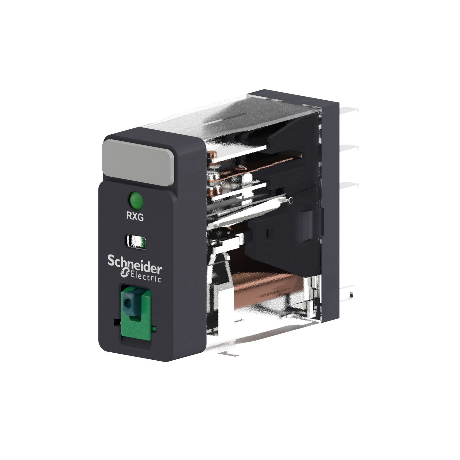 Picture of Interface plug in relay, Harmony Electromechanical Relays, 5A, 2CO, with LED, lockable test button, 12V DC