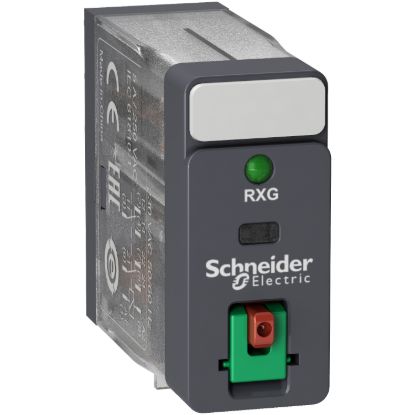 Picture of interface plug in relay, Harmony Electromechanical Relays, 5A, 2CO, with LED, lockable test but to n, 220V AC