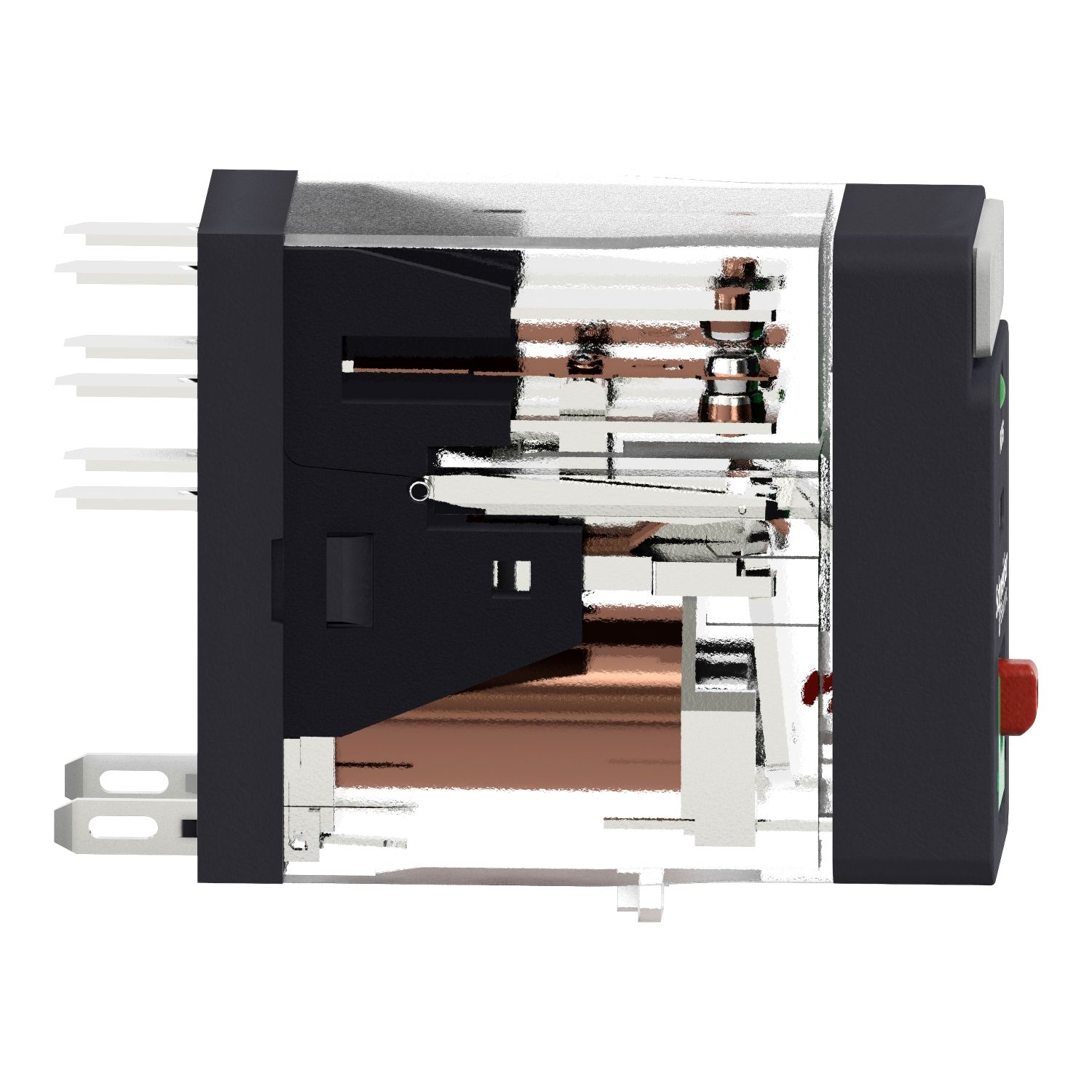 Picture of interface plug in relay, Harmony Electromechanical Relays, 5A, 2CO, with LED, lockable test but to n, 220V AC