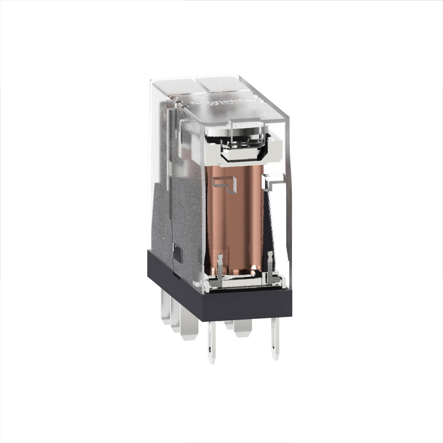 Picture of interface plug in relay, Harmony Electromechanical Relays, 5A, 2CO, clear cover, 230V AC