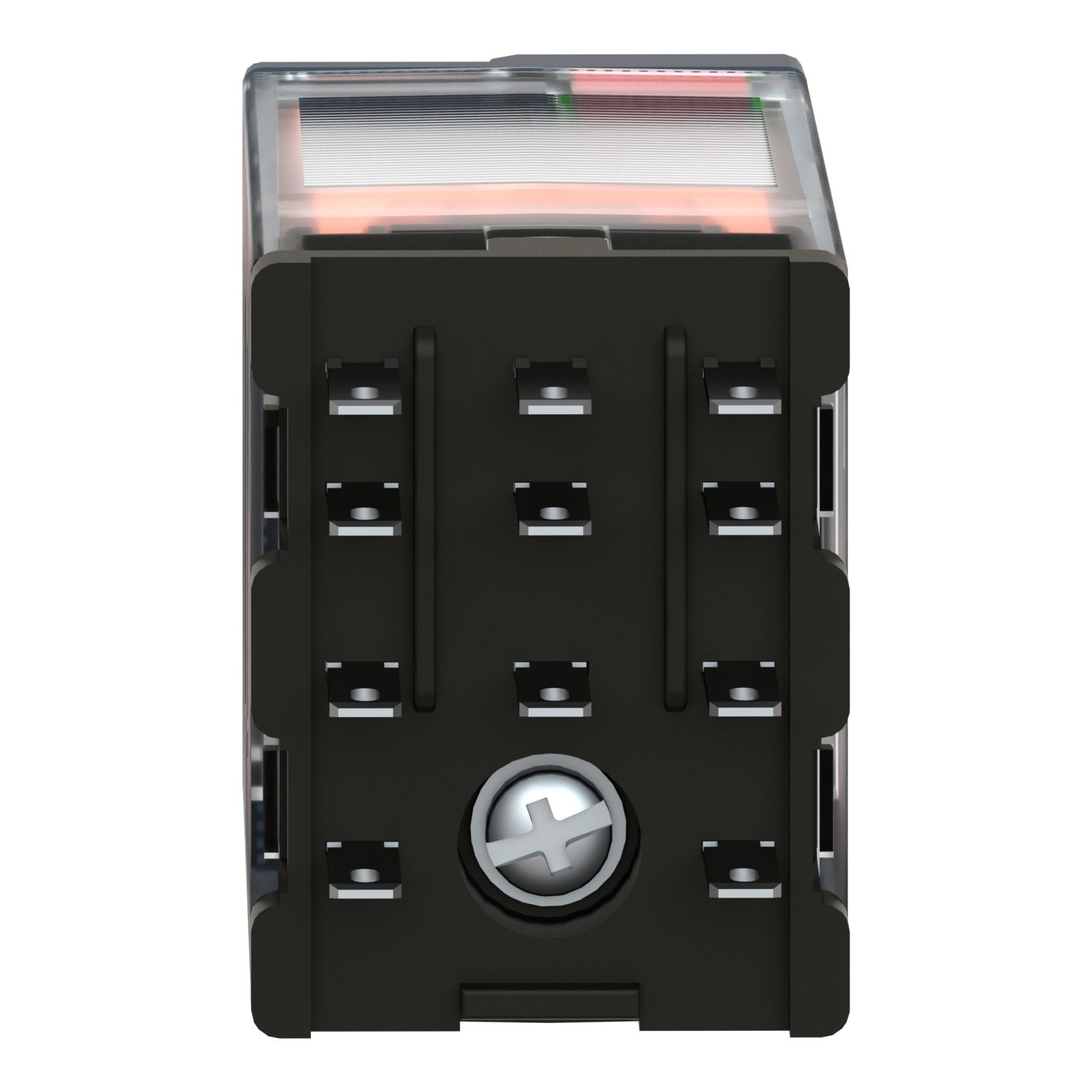 Picture of miniature plug in relay, Harmony Electromechanical Relays, 10A, 3CO, lockable test but to n, 24V AC