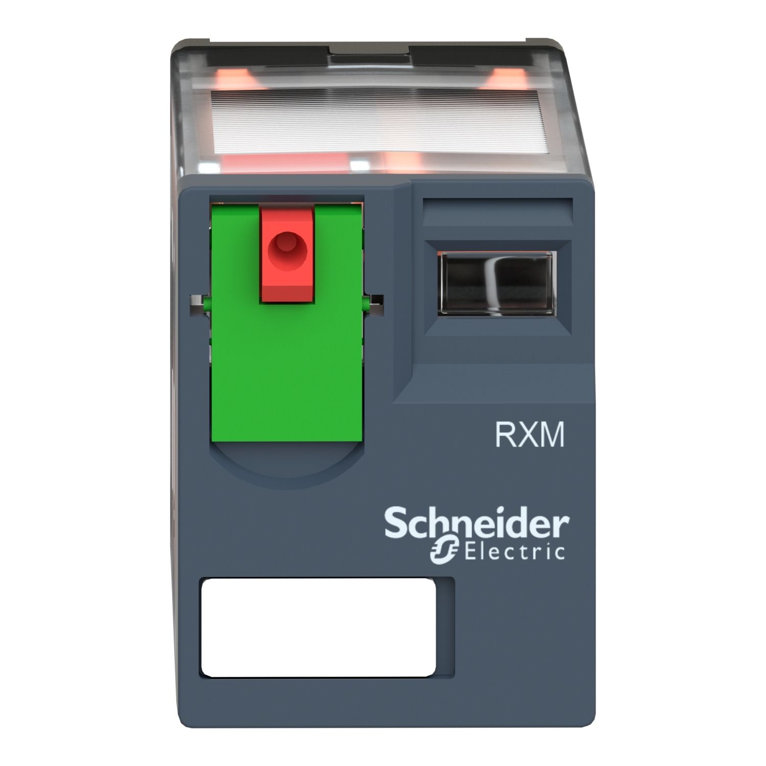 Picture of miniature plug in relay, Harmony Electromechanical Relays, 10A, 3CO, lockable test but to n, 48V AC