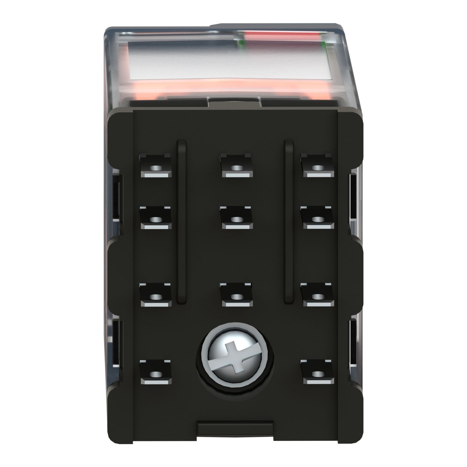Picture of miniature plug in relay, Harmony Electromechanical Relays, 10A, 3CO, with LED, lockable test but to n, 48V AC