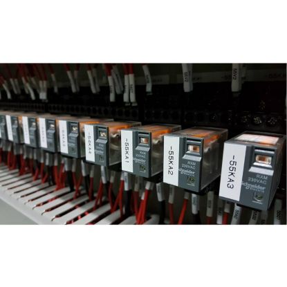 Picture of miniature plug in relay, Harmony Electromechanical Relays, 6A, 4CO, with LED, lockable test but to n, 24V AC