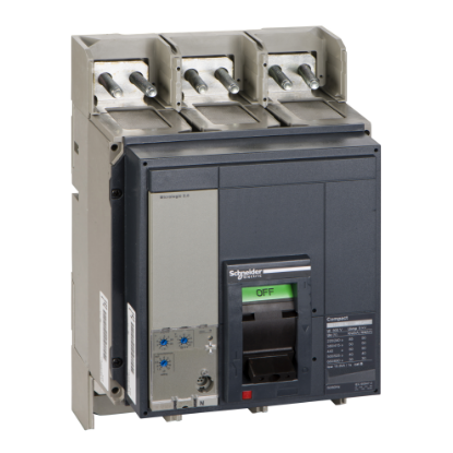 Picture of Circuit breaker, ComPact NS1250N, 50kA/415VAC, Micrologic 2.0 trip unit, 1250A, fixed, 3 poles 3d