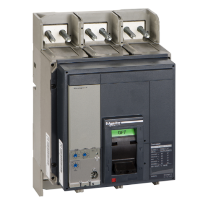 Picture of Circuit breaker, ComPact NS1600N, 50kA/415VAC, Micrologic 2.0 trip unit, 1600A, fixed, 3 poles 3d