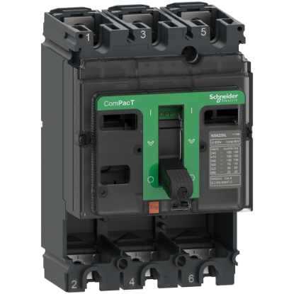Picture of Circuit breaker basic frame, ComPacT NSX250F, 36kA/415VAC, 3 poles, 250A frame rating, without trip unit