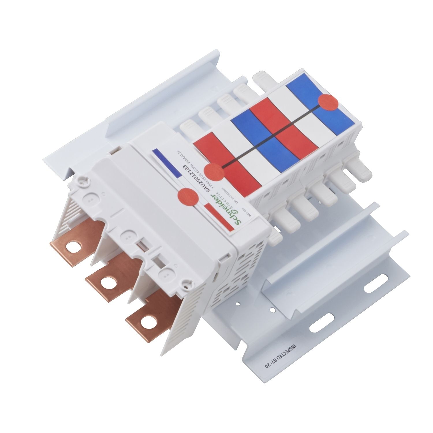 Picture of SAU Chassis, Acti9, 250A, 3Ph, 12 poles, 18mm for iC60 MCB and RCBO, top or bottom