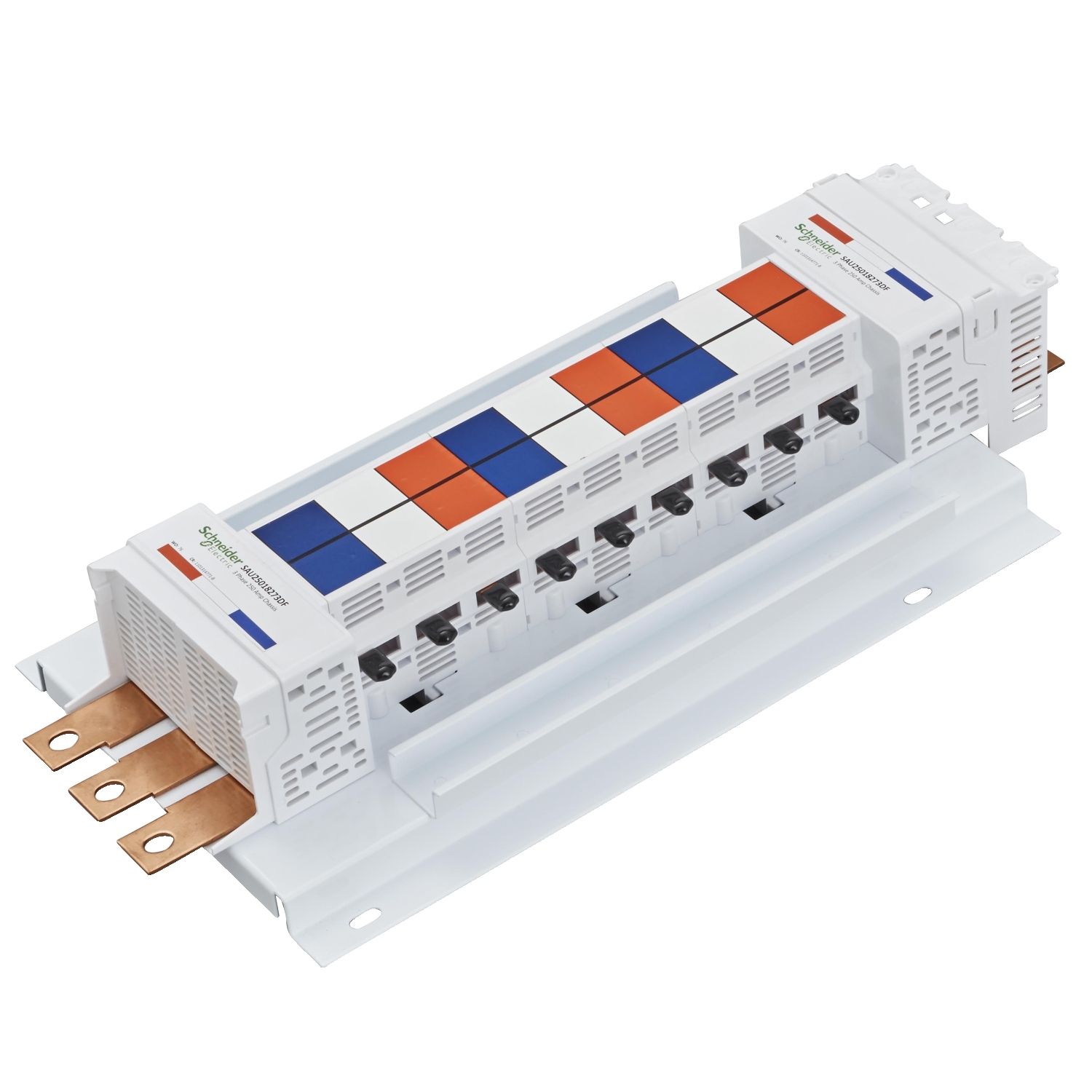 Picture of SAU Chassis, Acti9, 250A, 3Ph, 12 poles, 27mm for C120 MCB, dual feed