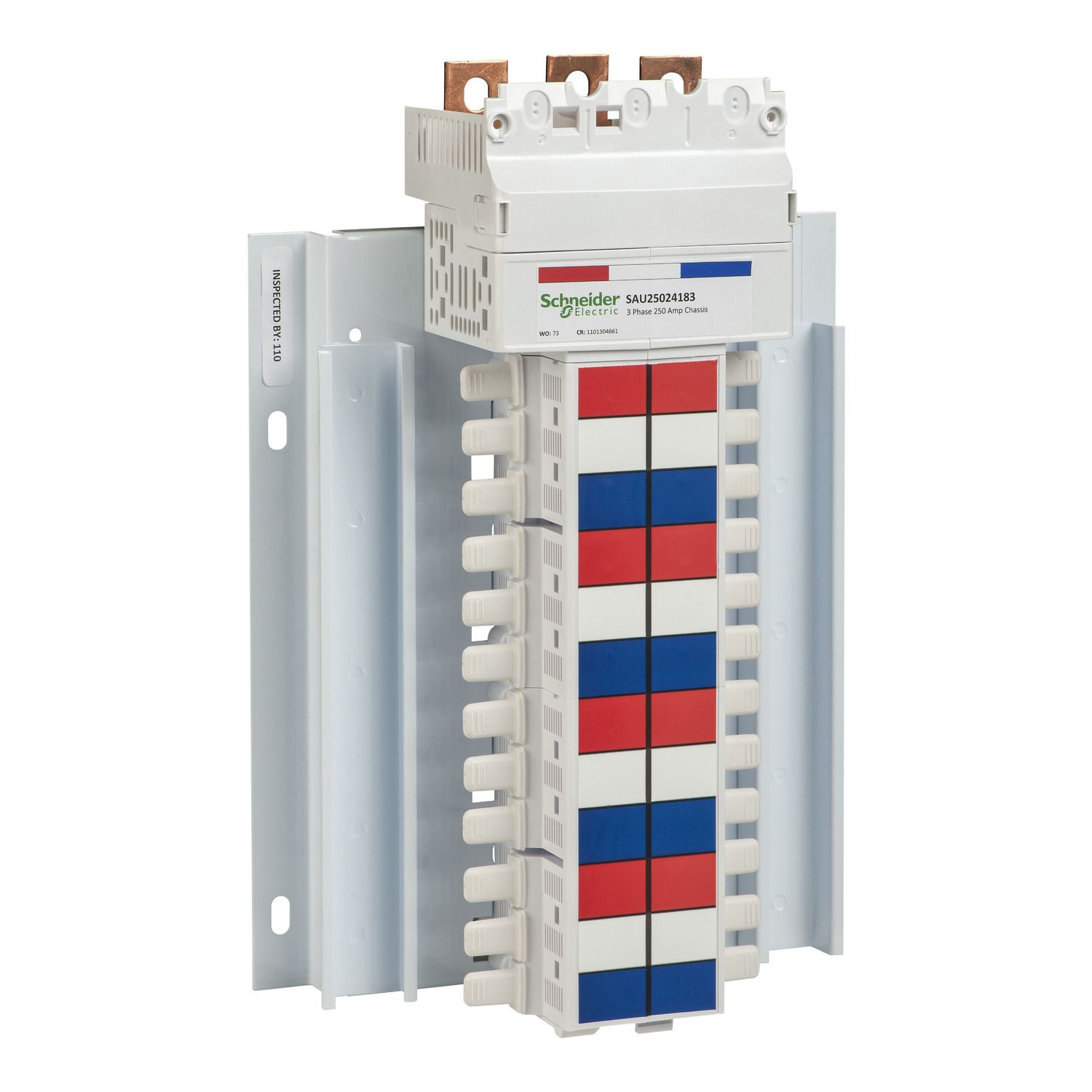 Picture of SAU Chassis, Acti9, 250A, 3Ph, 24 poles, 18mm for iC60 MCB and RCBO, top or bottom