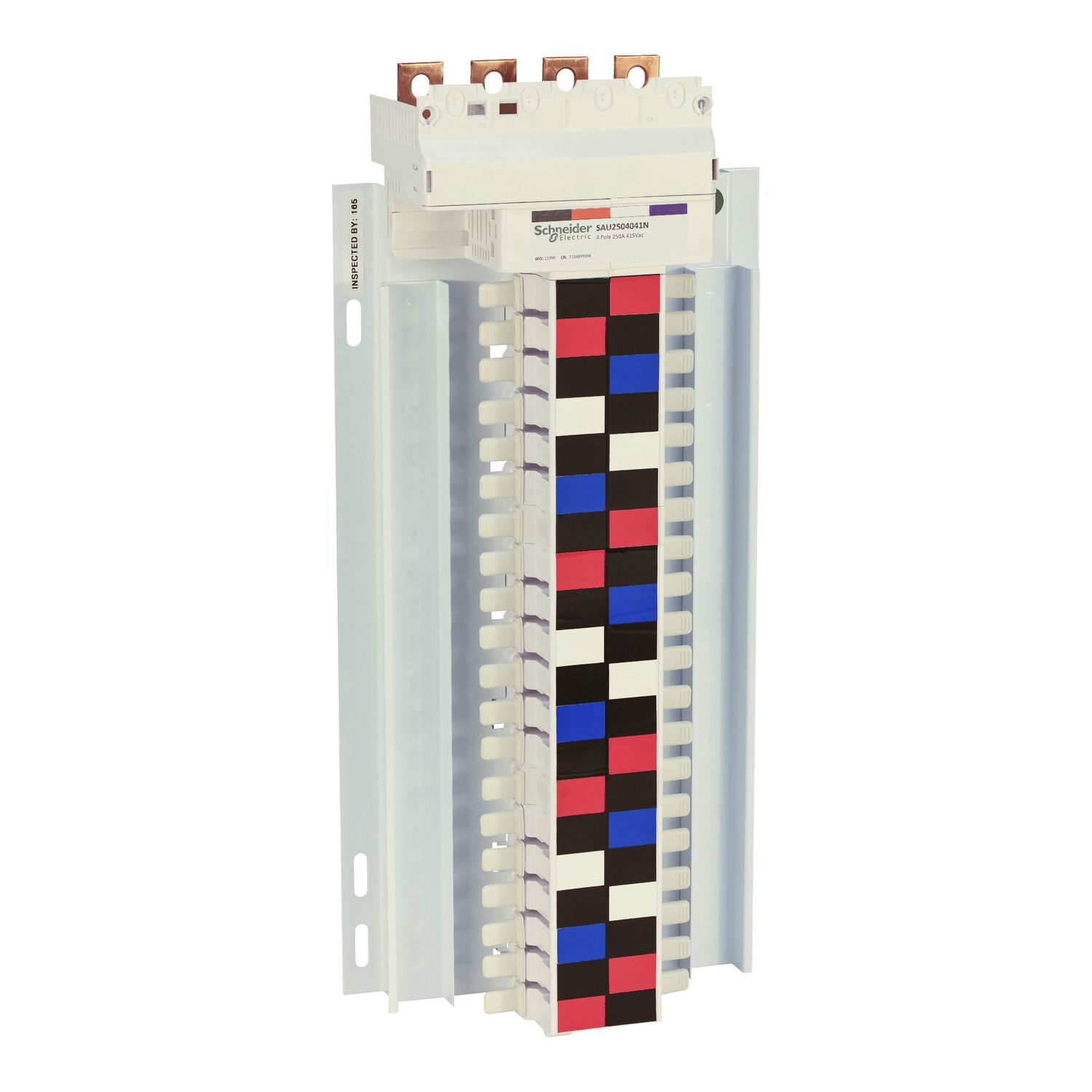 Picture of SAU Chassis, Acti9, 250A, 3*(1Ph+N), 40 poles, 18mm for iC60 MCB and RCBO, top feed