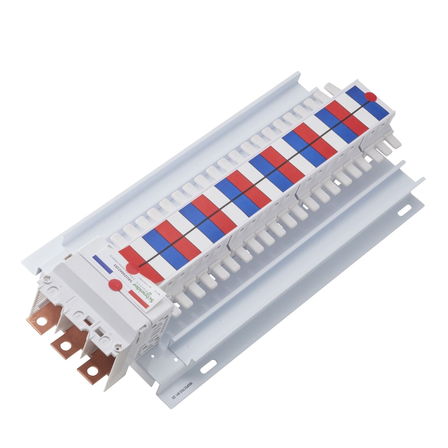 Picture of SAU Chassis, Acti9, 250A, 3Ph, 42 poles, 18mm for iC60 MCB and RCBO, top or bottom