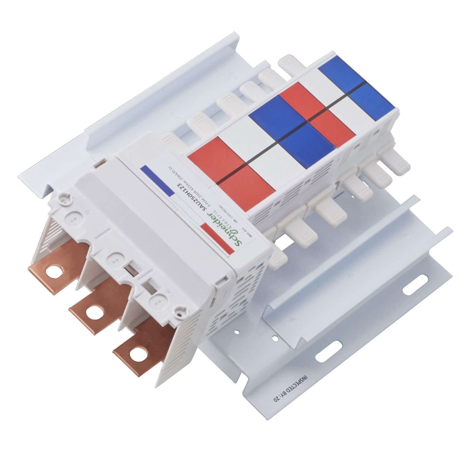 Picture of SAU hybrid Chassis, Acti9, 250A, 3Ph, 6 poles 18mm and 6 poles 27mm for MCB and RCBO, top or bottom