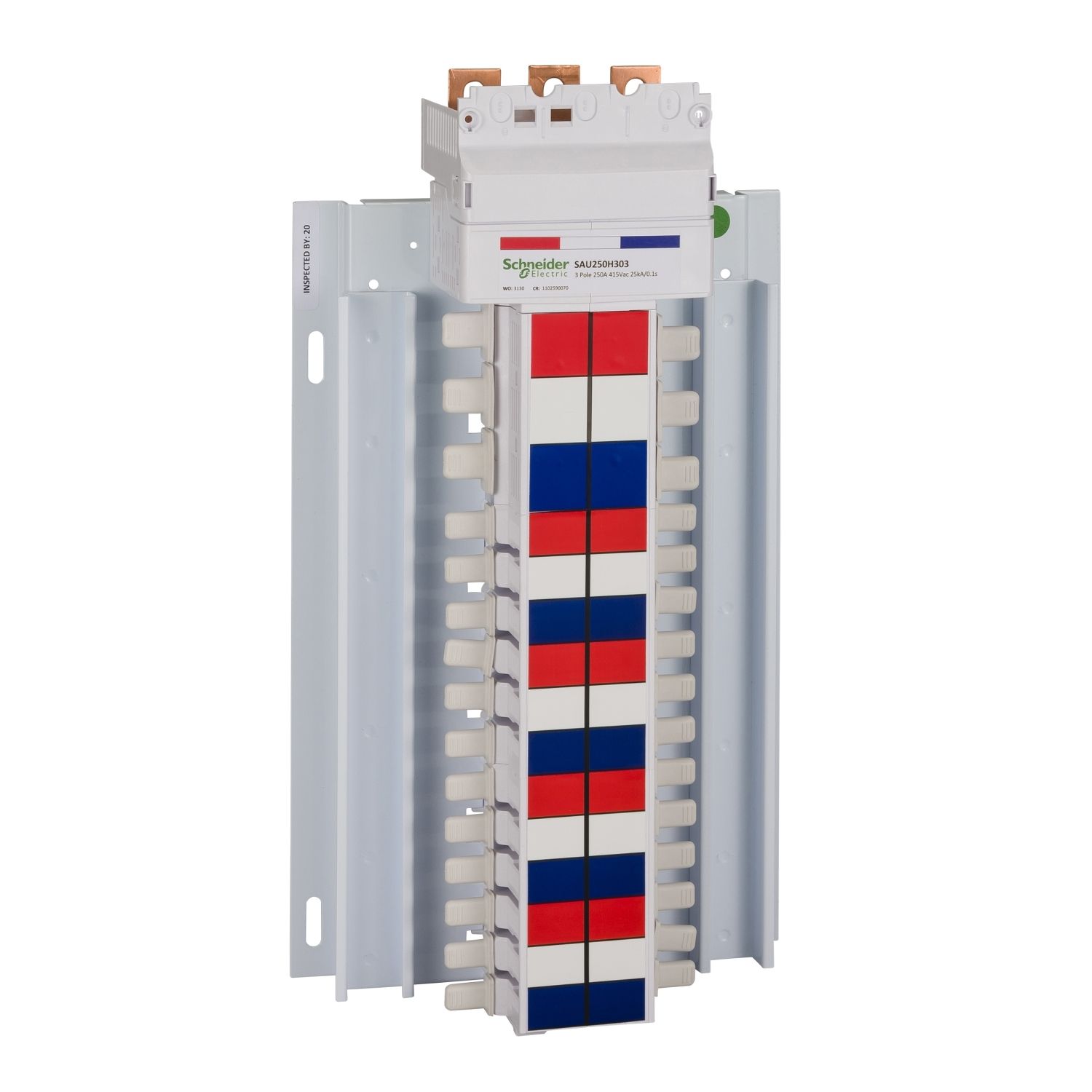 Picture of SAU hybrid Chassis, Acti9, 250A, 3Ph, 30 poles 18mm and 12 poles 27mm for MCB and RCBO, top or bottom