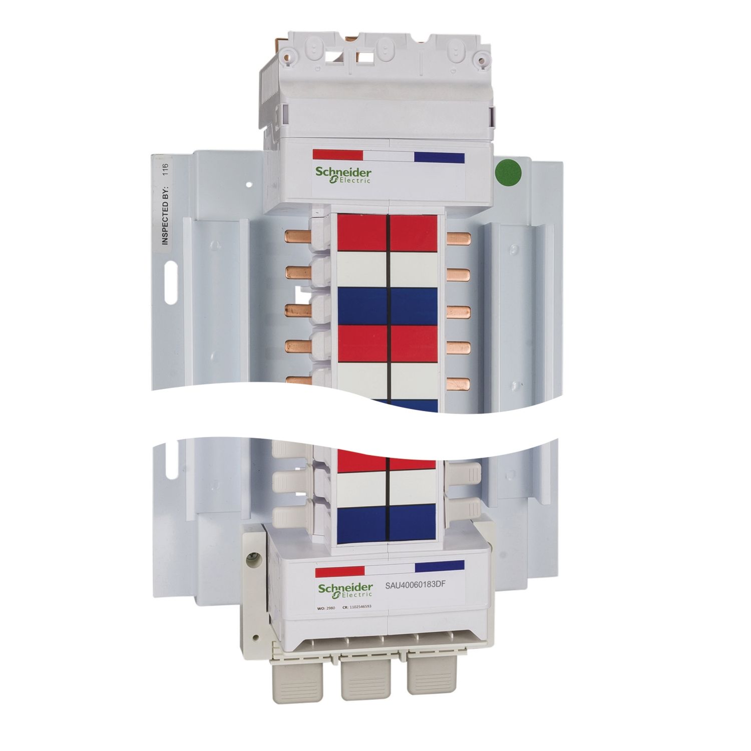Picture of SAU Chassis 3PH, Acti9, 400A, 18mm for iC60 MCB & RCBO, 36 Poles, Dual Feed