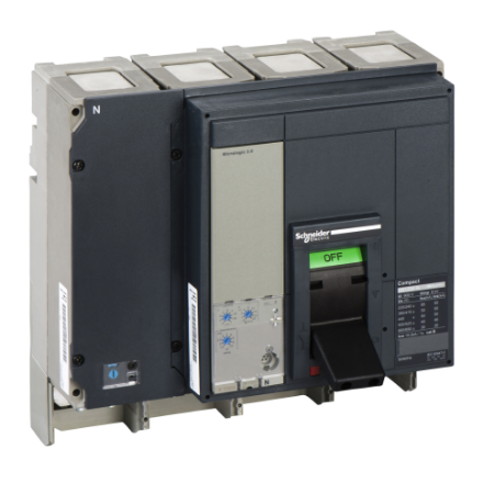 Picture of Circuit breaker, ComPact NS800N, 50kA/415VAC, Micrologic 2.0E trip unit, 800A, fixed, 4 poles 4d