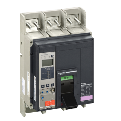 Picture of Circuit breaker, ComPact NS1600N, 50kA/415VAC, Micrologic 2.0E trip unit, 1600A, fixed, 3 poles 3d