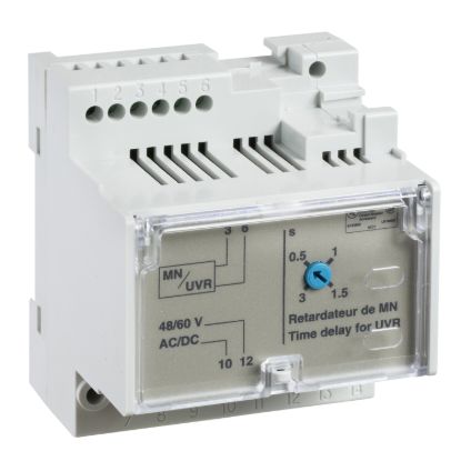 Picture of Time delay, MasterPact NW, MasterPact NT, operating mechanism, spare part, delay unit for MN, 48VDC to 60VDC, 48VAC to 60VAC 50Hz or 60Hz